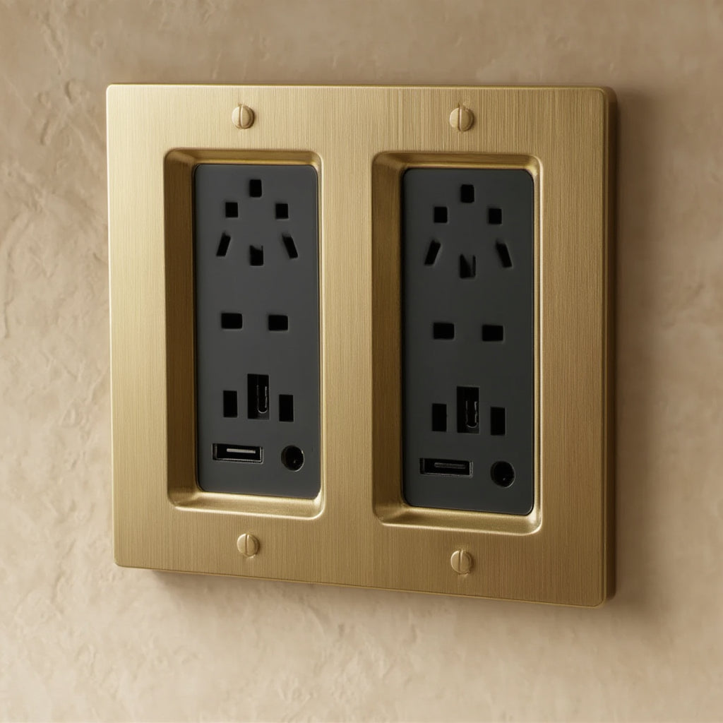 Atelier Socket + USB Plate, Double