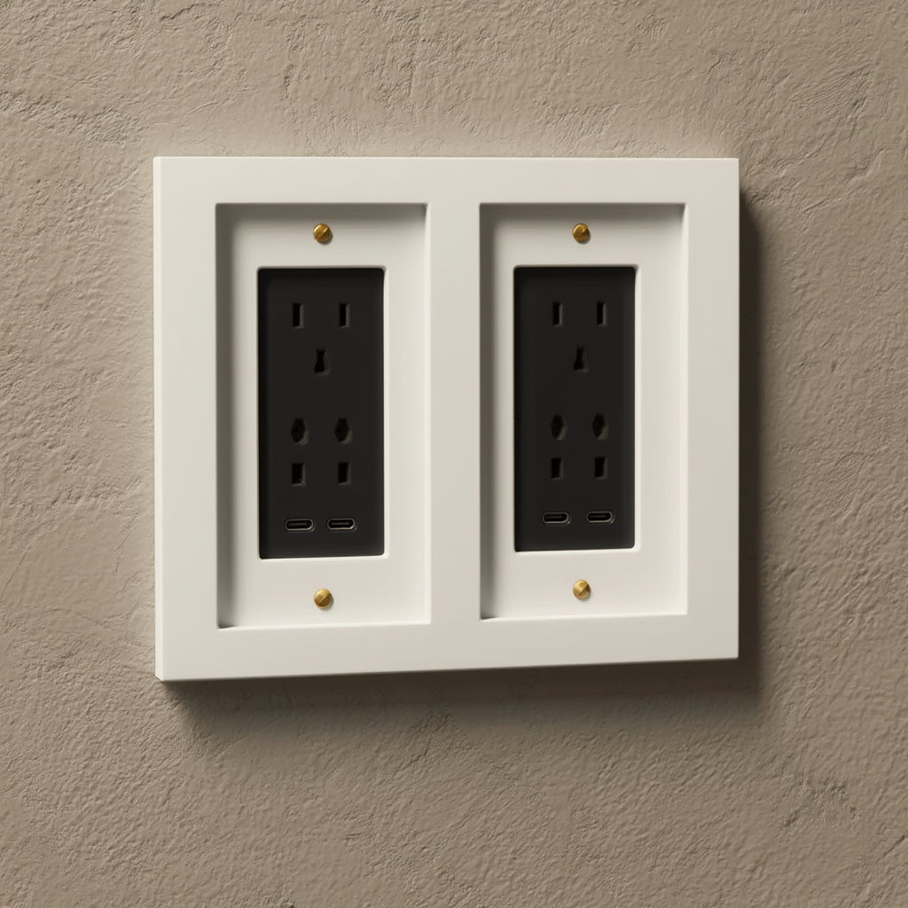 Atelier Socket + USB Plate, Double