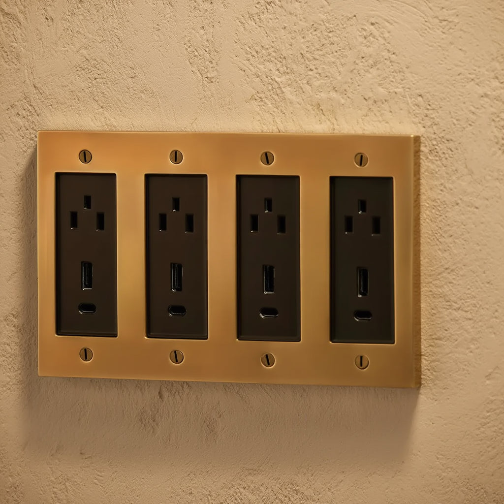 Atelier Socket + USB Plate, Quad