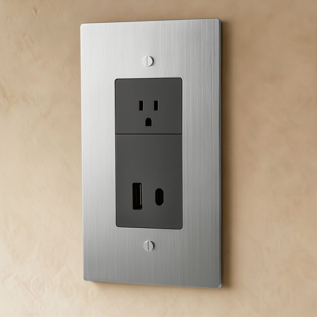 Atelier Socket + USB Plate, Single