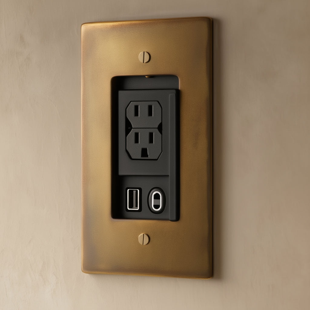 Atelier Socket + USB Plate, Single